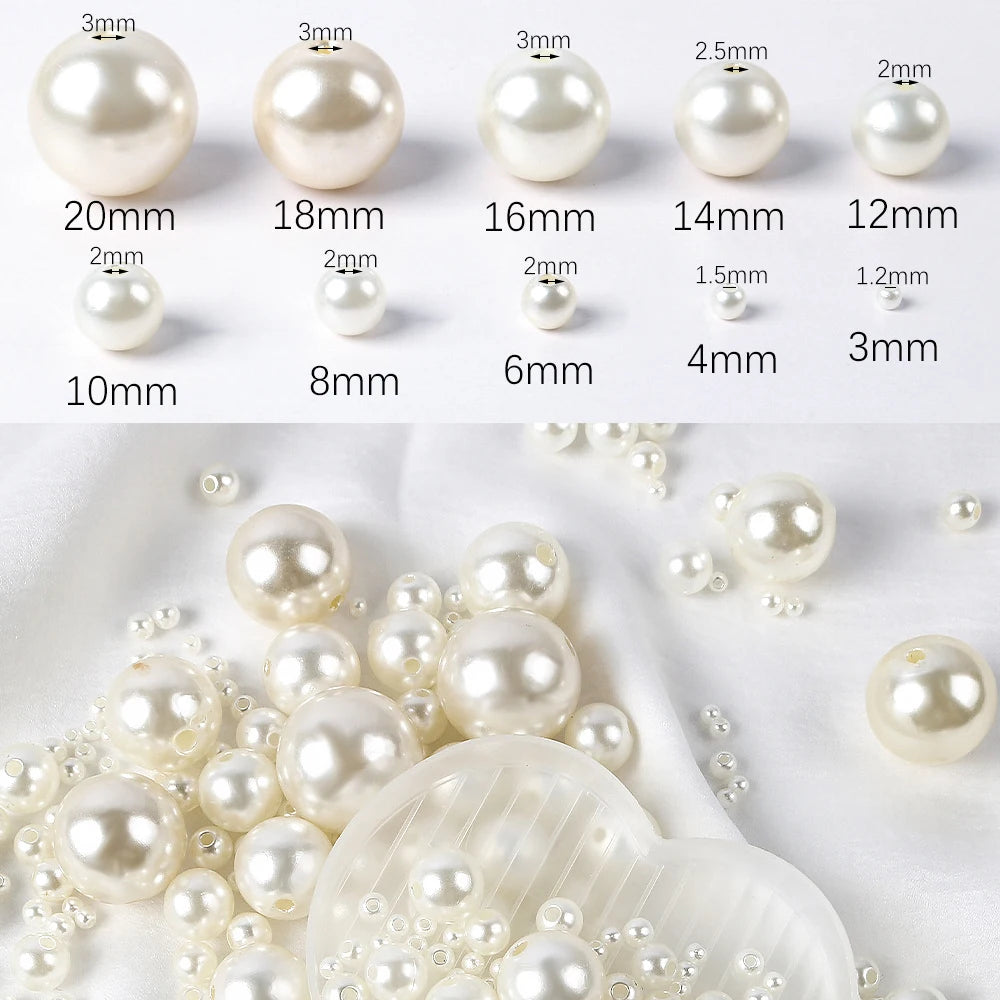 500pcs Imitation Pearl Beads with Hole (3–10mm)