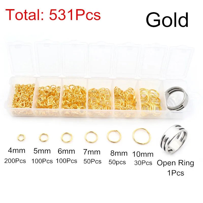 Jump Rings Set (3–10mm, 8 Colors) for Jewelry Making