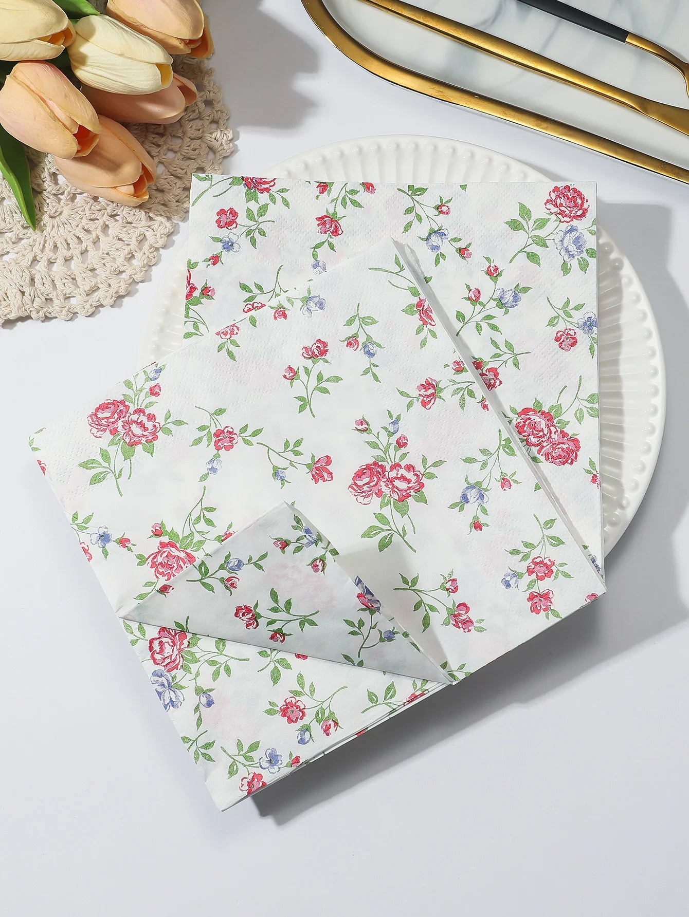 INS Style Floral Paper Napkins