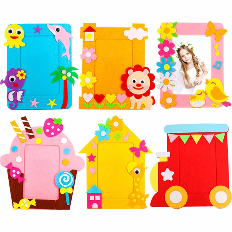 3pcs DIY Cartoon Animal Photo Frame Craft Set