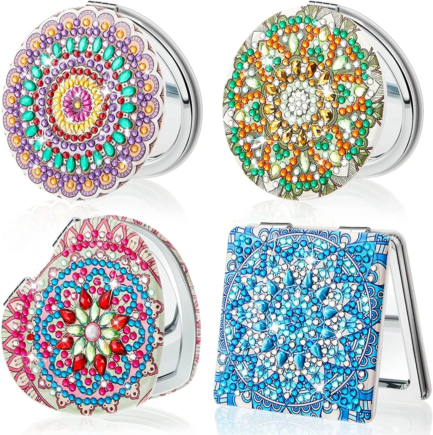 DIY Mandala Diamond Painting Compact Mirror Kit