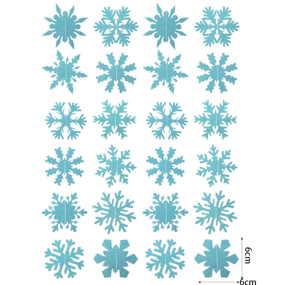 12/120pcs Glitter Paper Snowflake Christmas Decorations