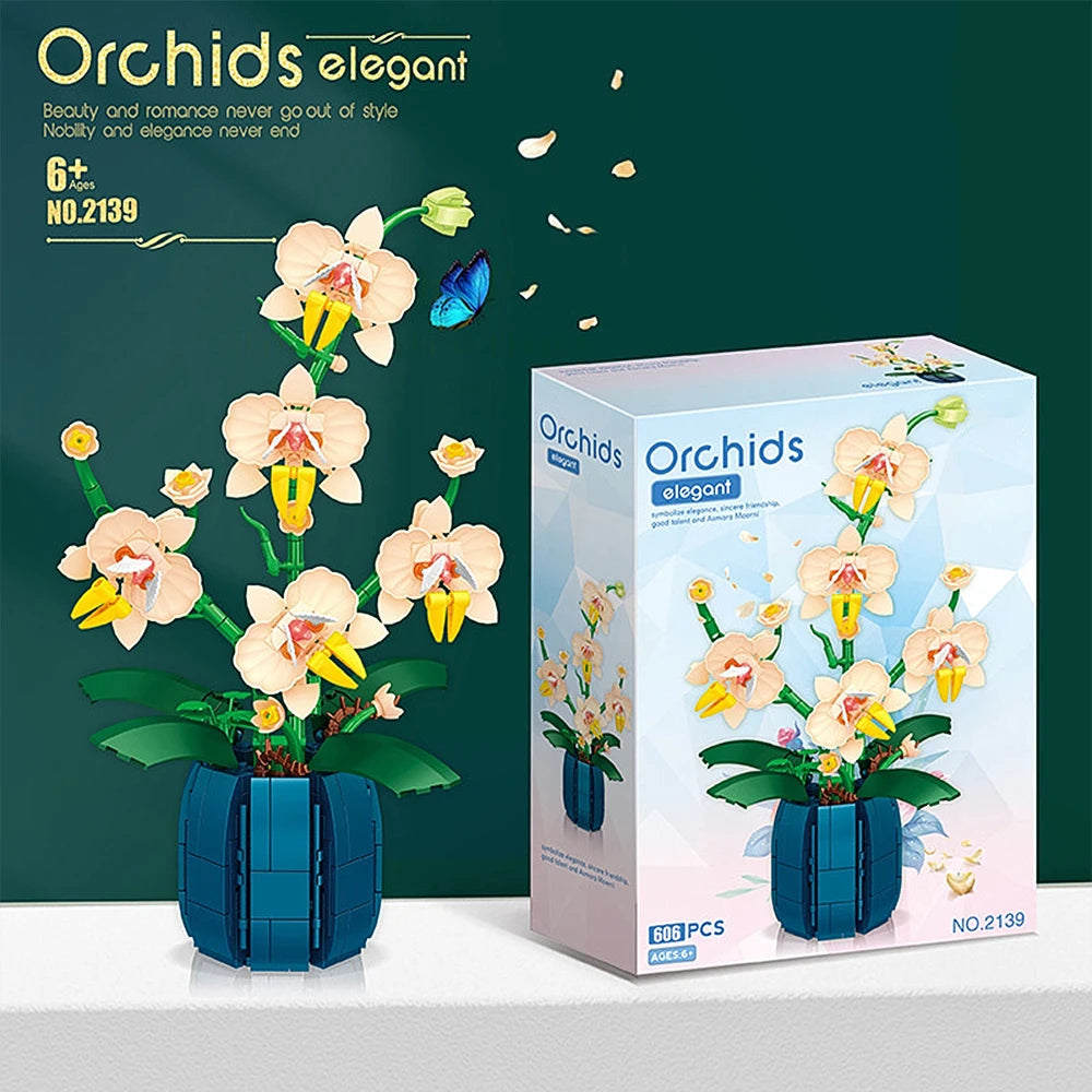 Building Blocks Orchid Flower Bouquet