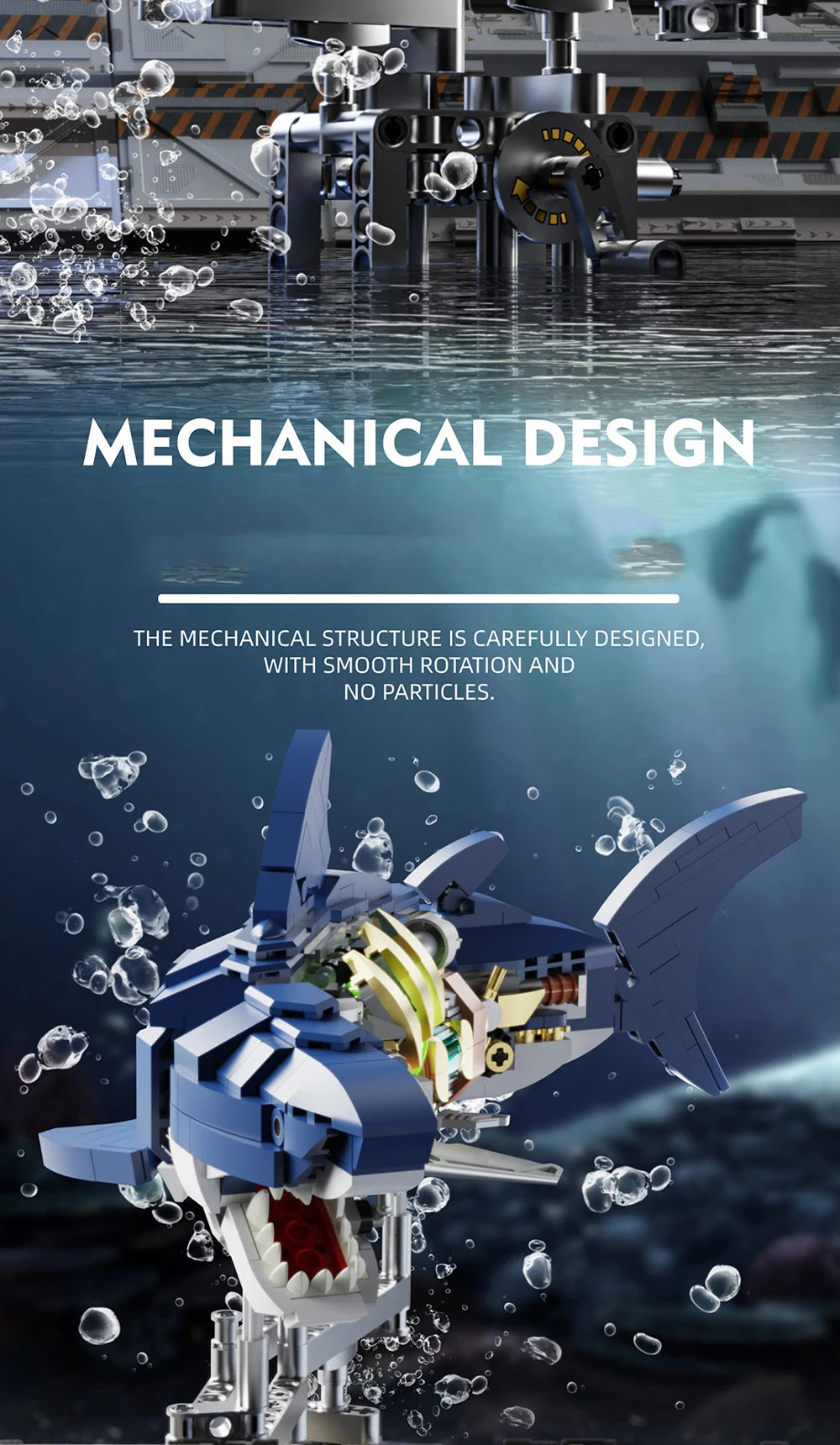 Mechanical Shark Building Blocks Set