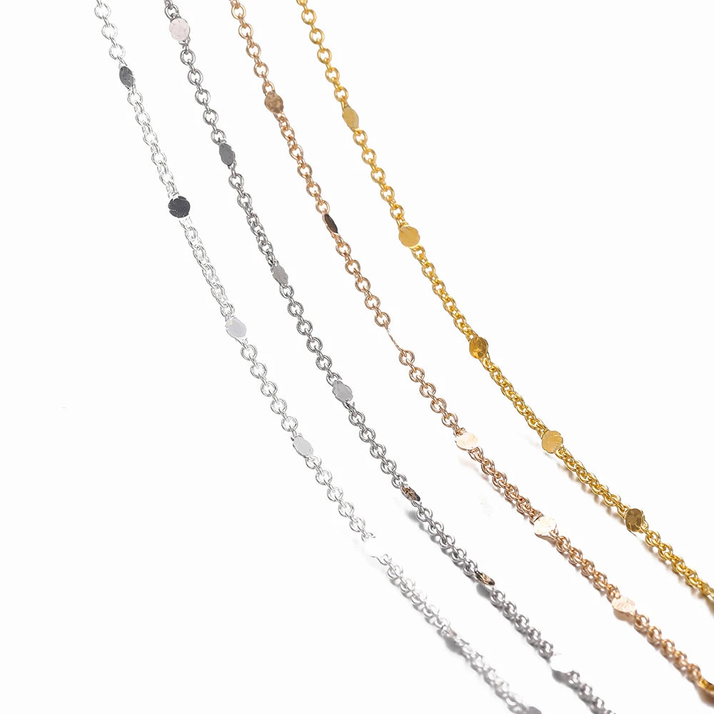 2 Meters No-Fade Sequins Chain Necklace
