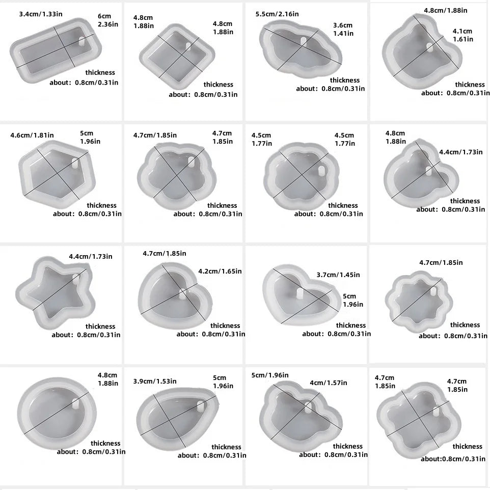 16PCS Silicone Jewelry Molds Kit