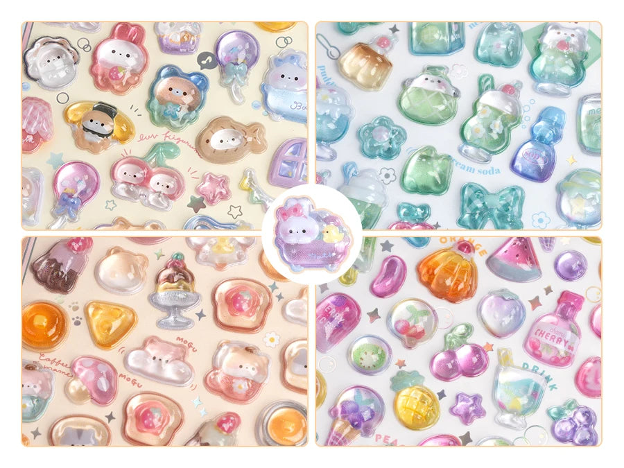 Sweet Fruit & Ice Cream 3D Relief Stickers