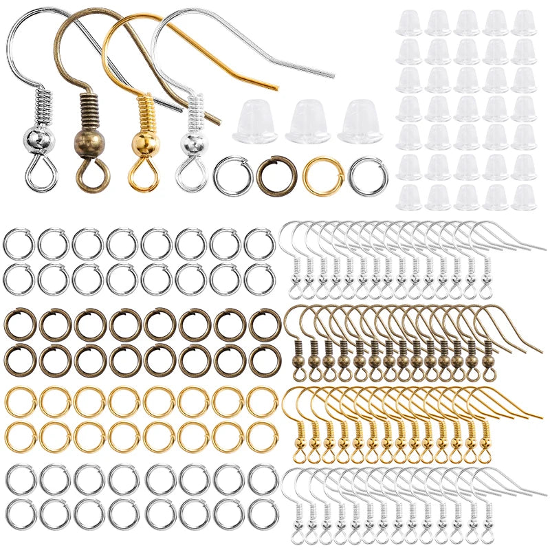 300pcs Earring Making Kit with Hooks, Rings & Backs