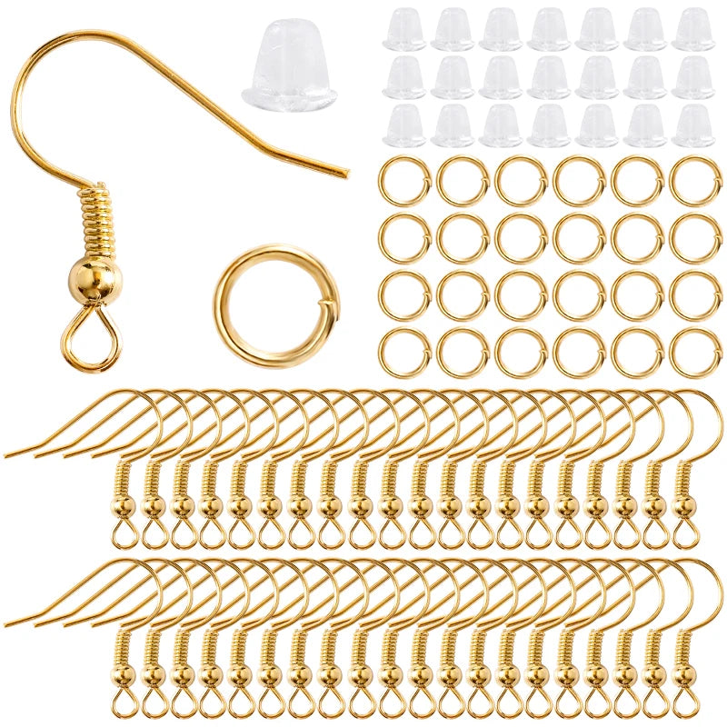300pcs Earring Making Kit with Hooks, Rings & Backs