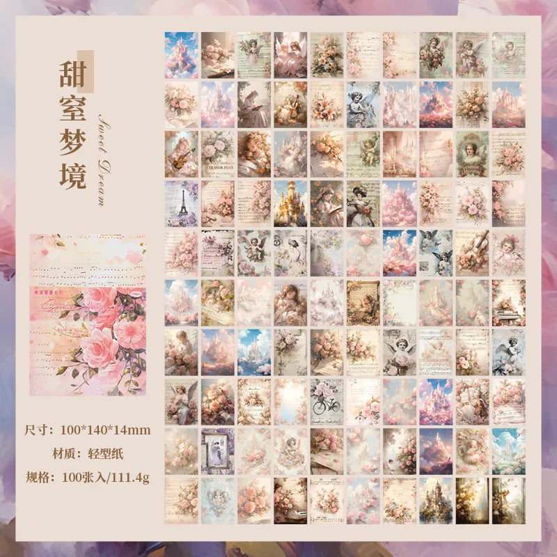 100pcs Retro Memo Pads Material Paper