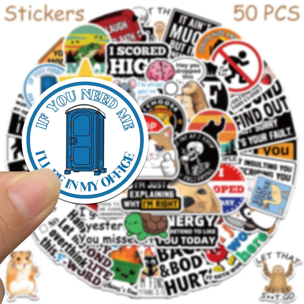 50/100pcs Cartoon Snarky MEME Stickers