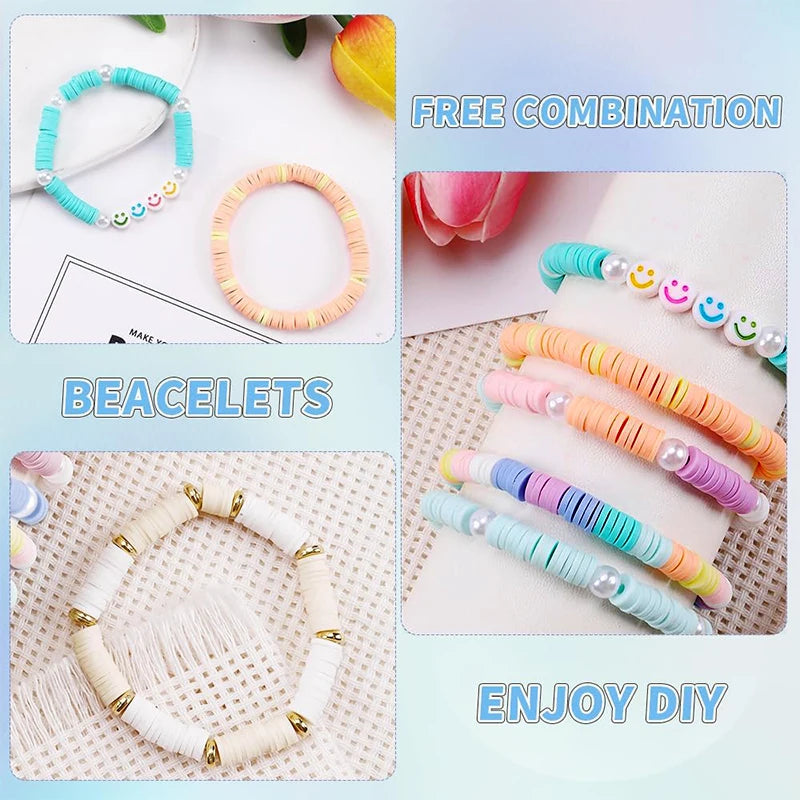 3860pcs Macarons Color Polymer Clay Flat Chip Beads Set