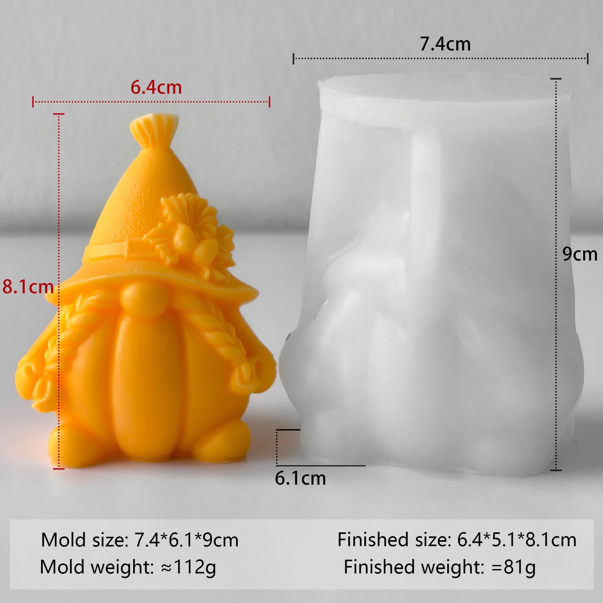 Halloween Pumpkin Gnome Candle Mold