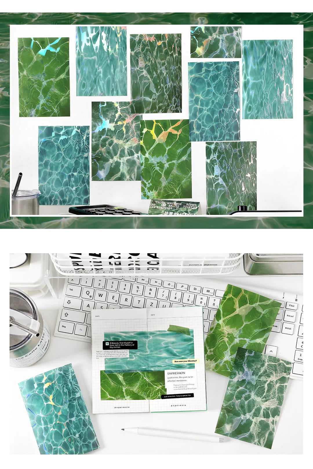 10pcs Wave Ripple Background Stickers