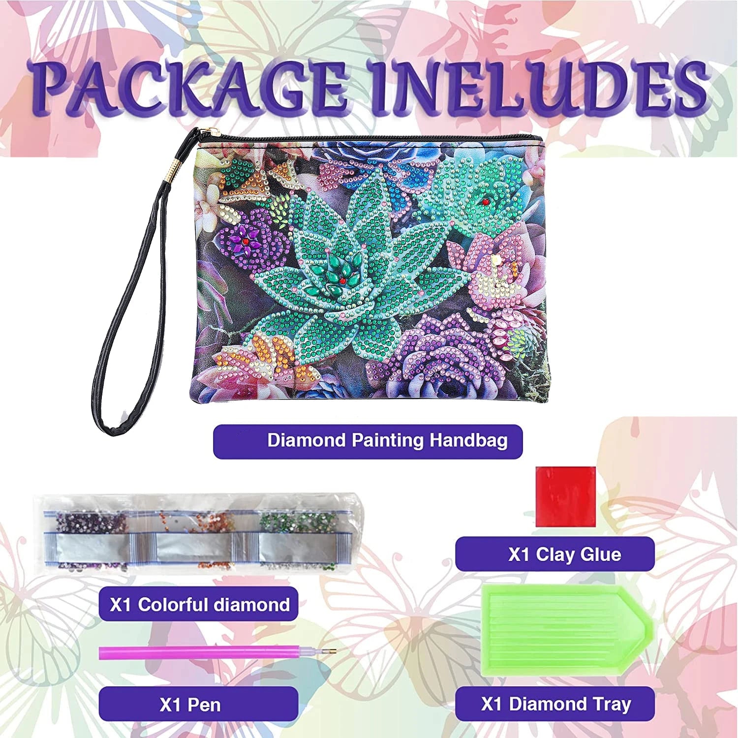 DIY Mandala Diamond Painting PU Leather Purse