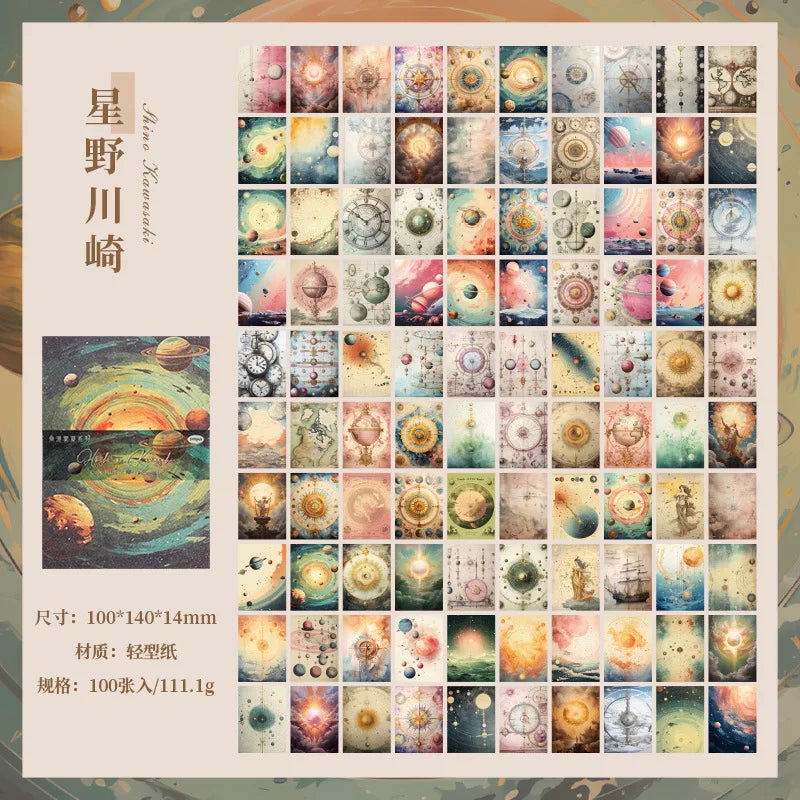 100pcs Retro Memo Pads Material Paper