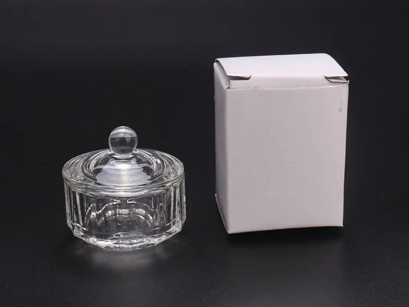 Crystal Glass Octagonal Dappen Dish with Lid