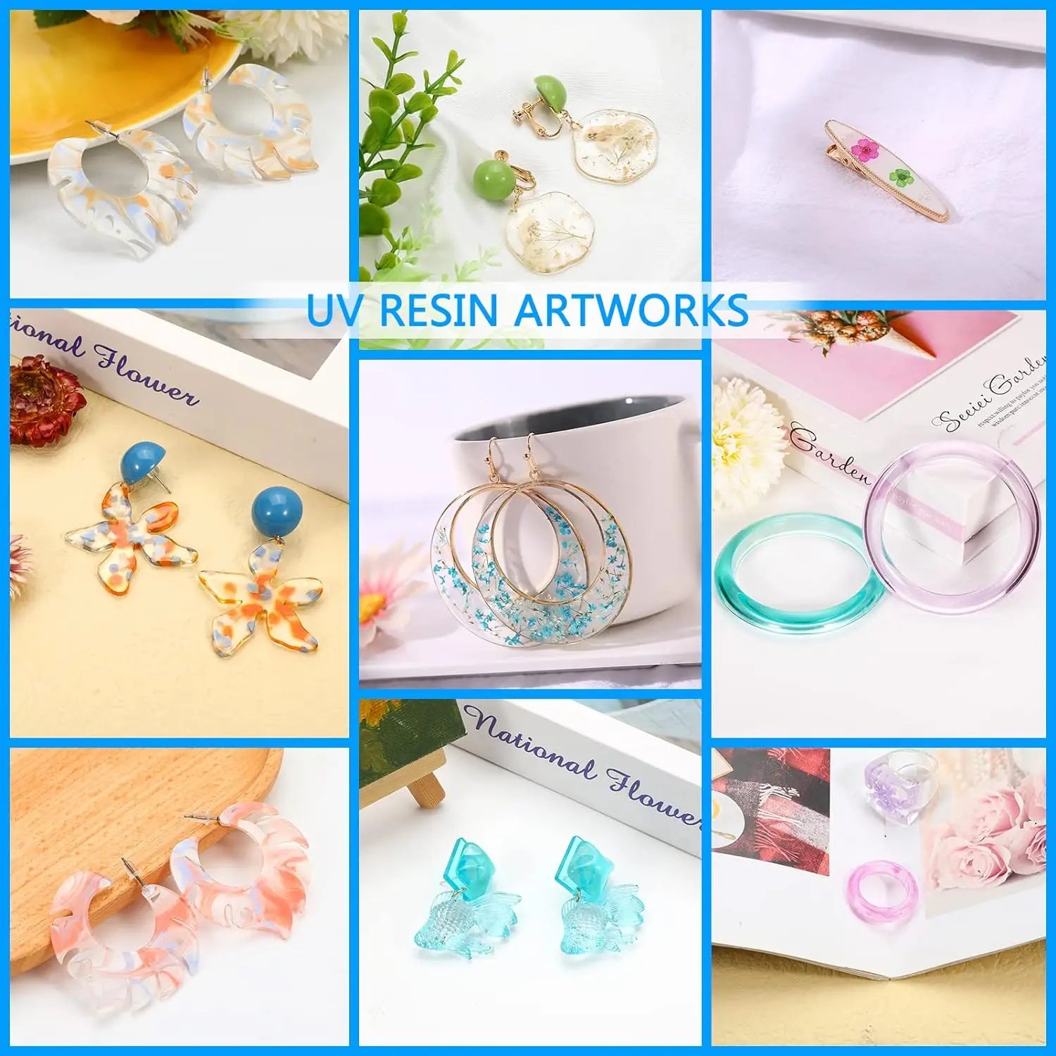 UV Resin 100g-300g with 5 Random Molds