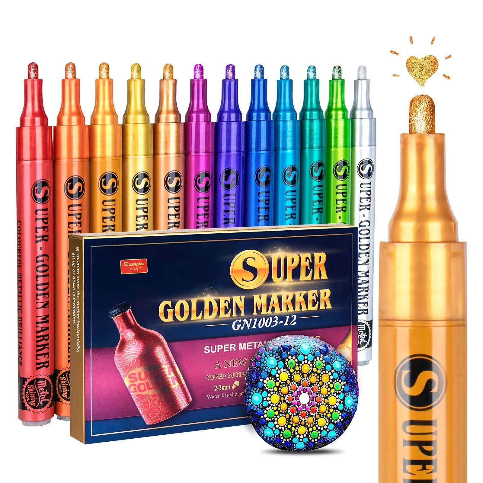 12-Color Acrylic Paint Markers Set