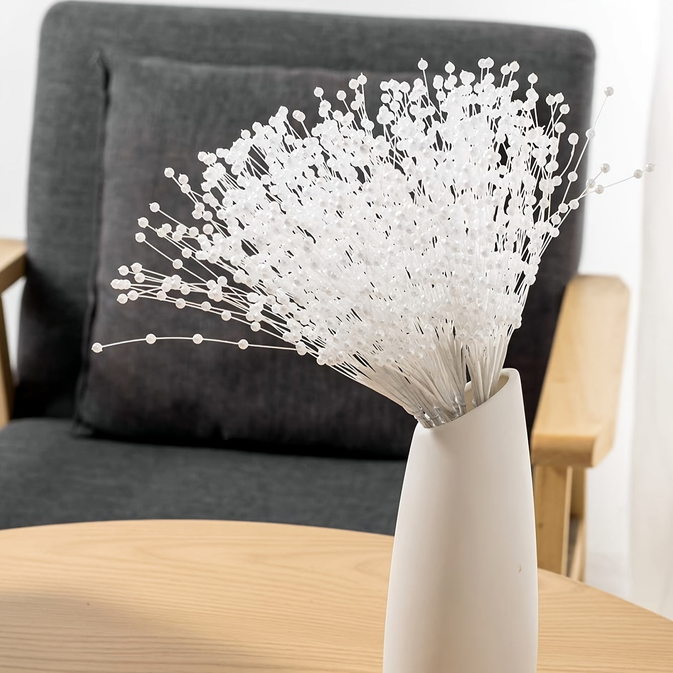 30pcs White Pearl String Sticks