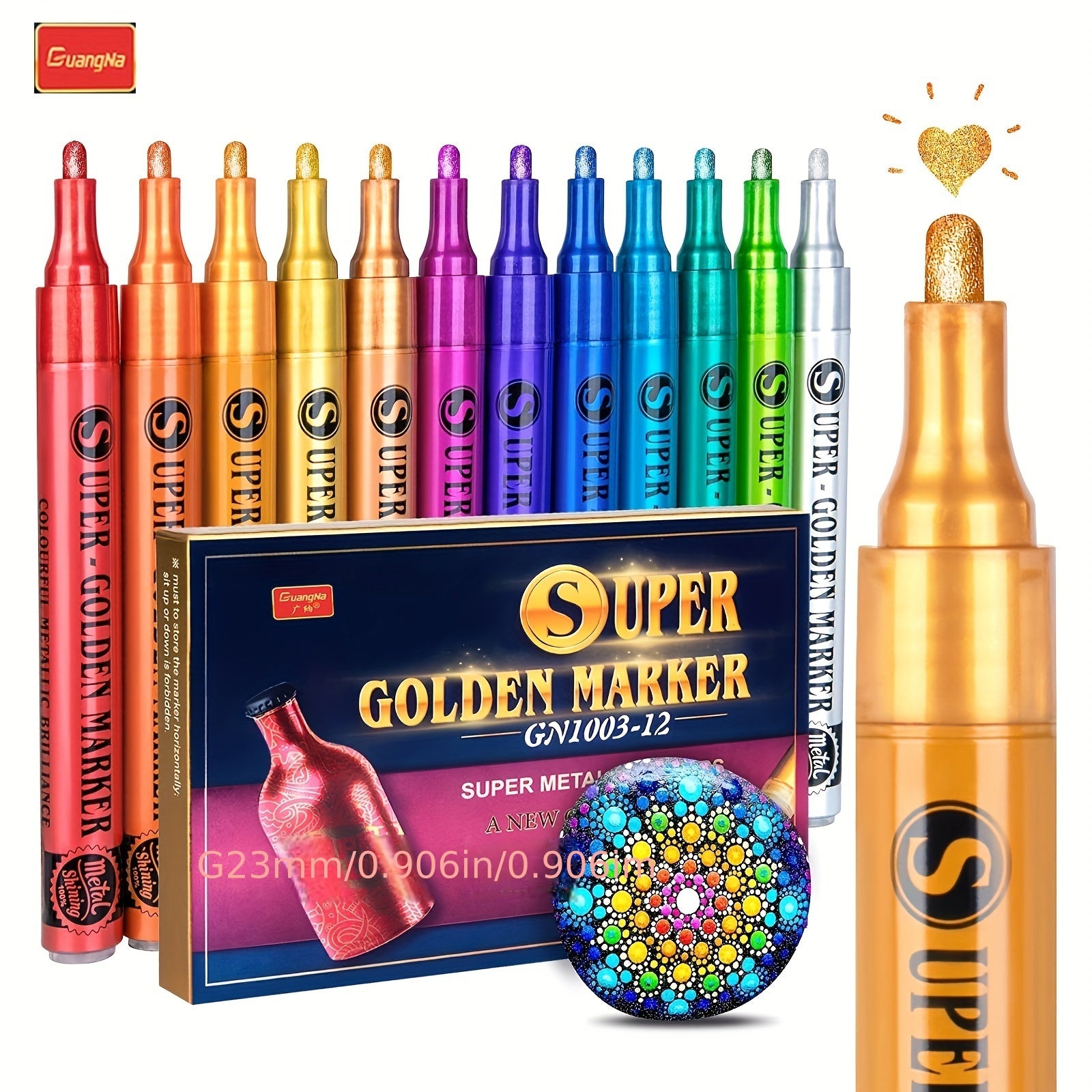12-Color Acrylic Paint Markers Set