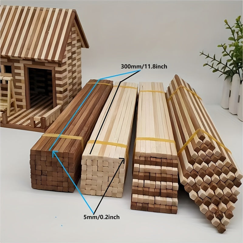 Value Pack 32/64pcs Square Bamboo Craft Sticks