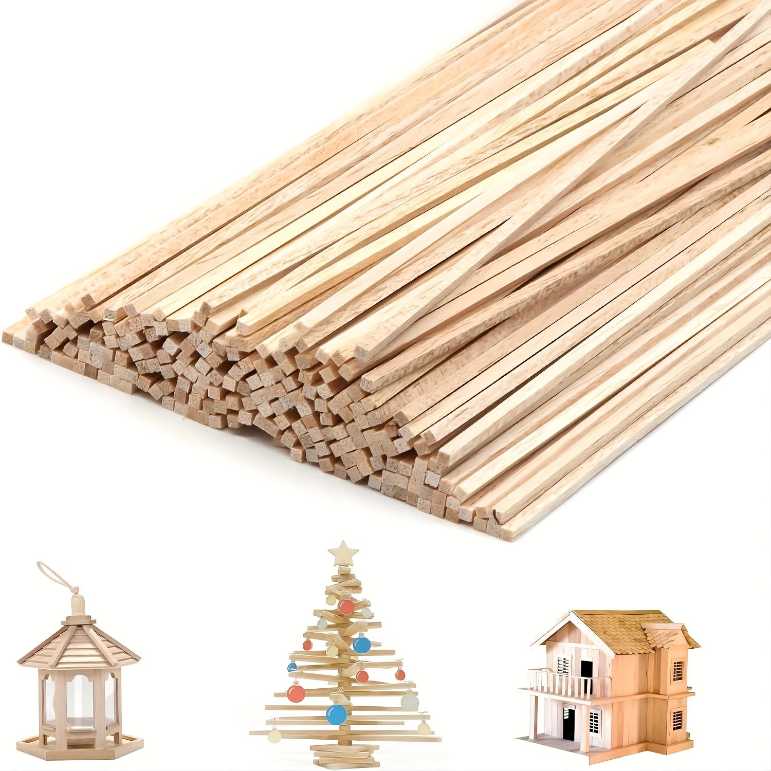 Value Pack 32/64pcs Square Bamboo Craft Sticks