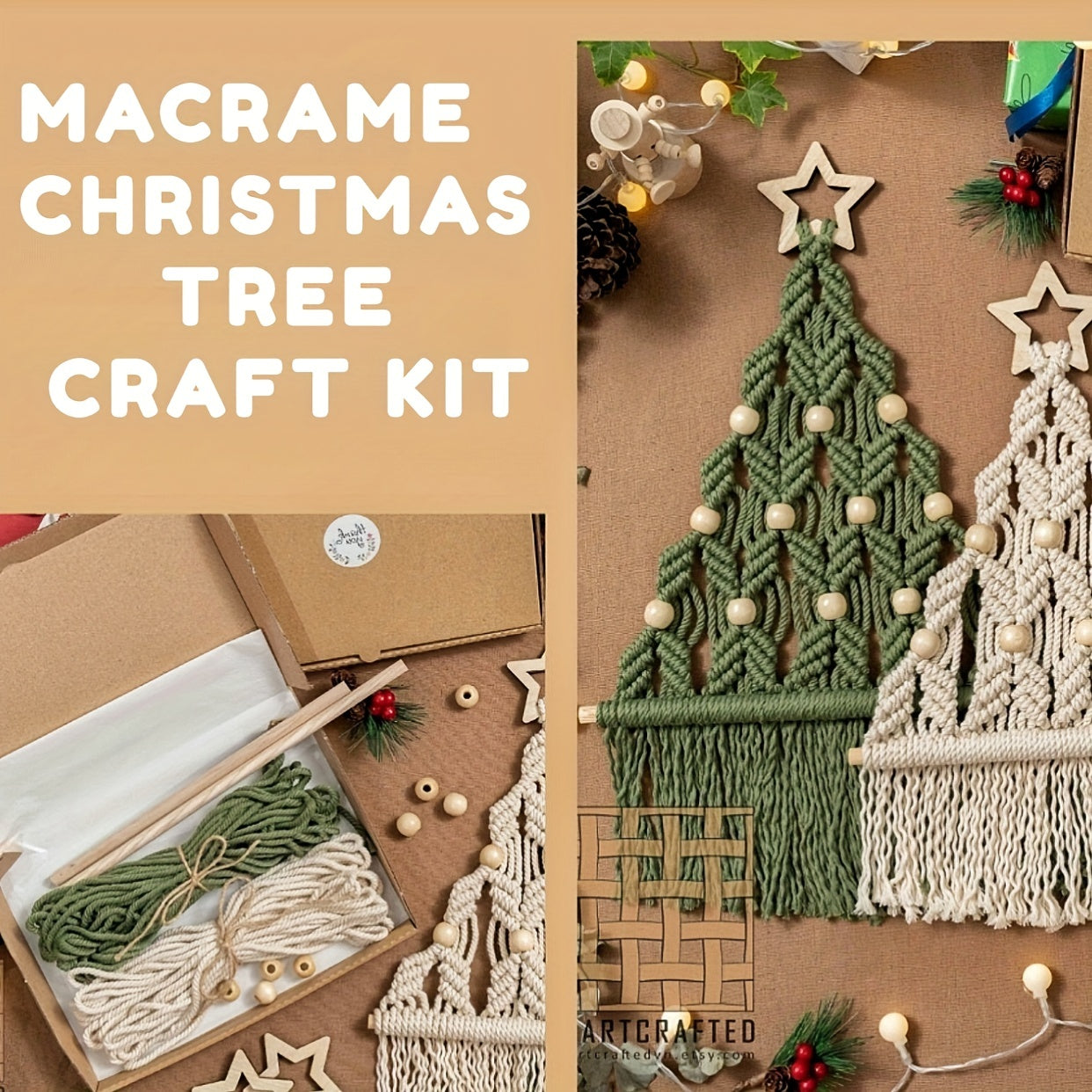 2pcs Woven Christmas Tree DIY Craft Kit