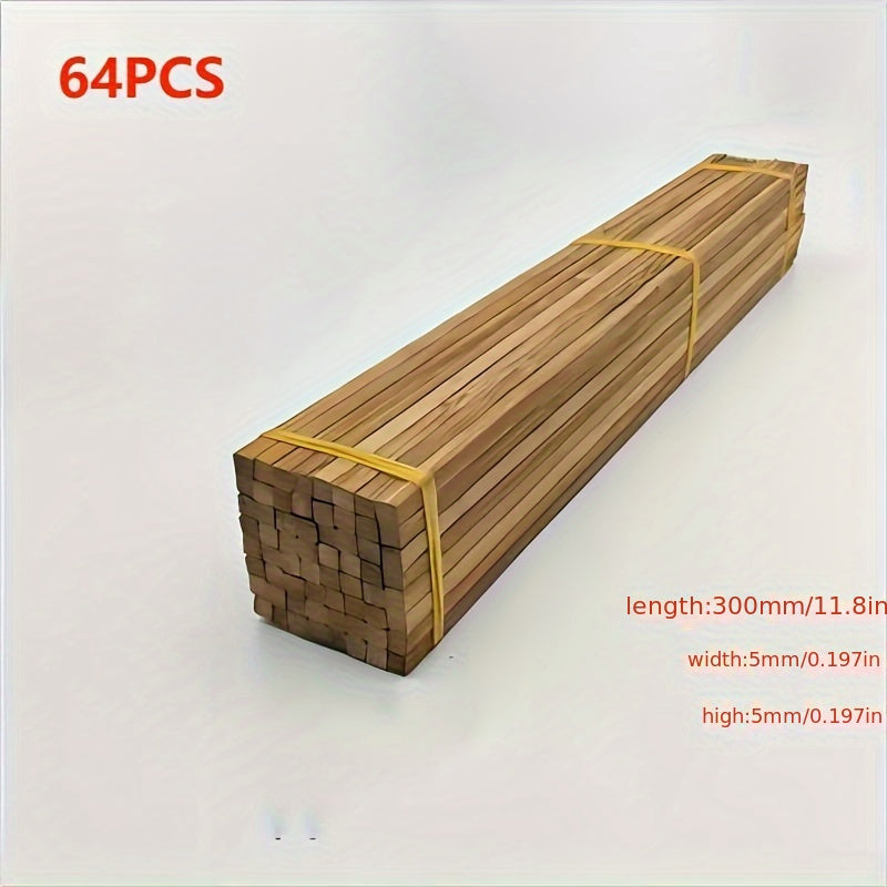 Value Pack 32/64pcs Square Bamboo Craft Sticks